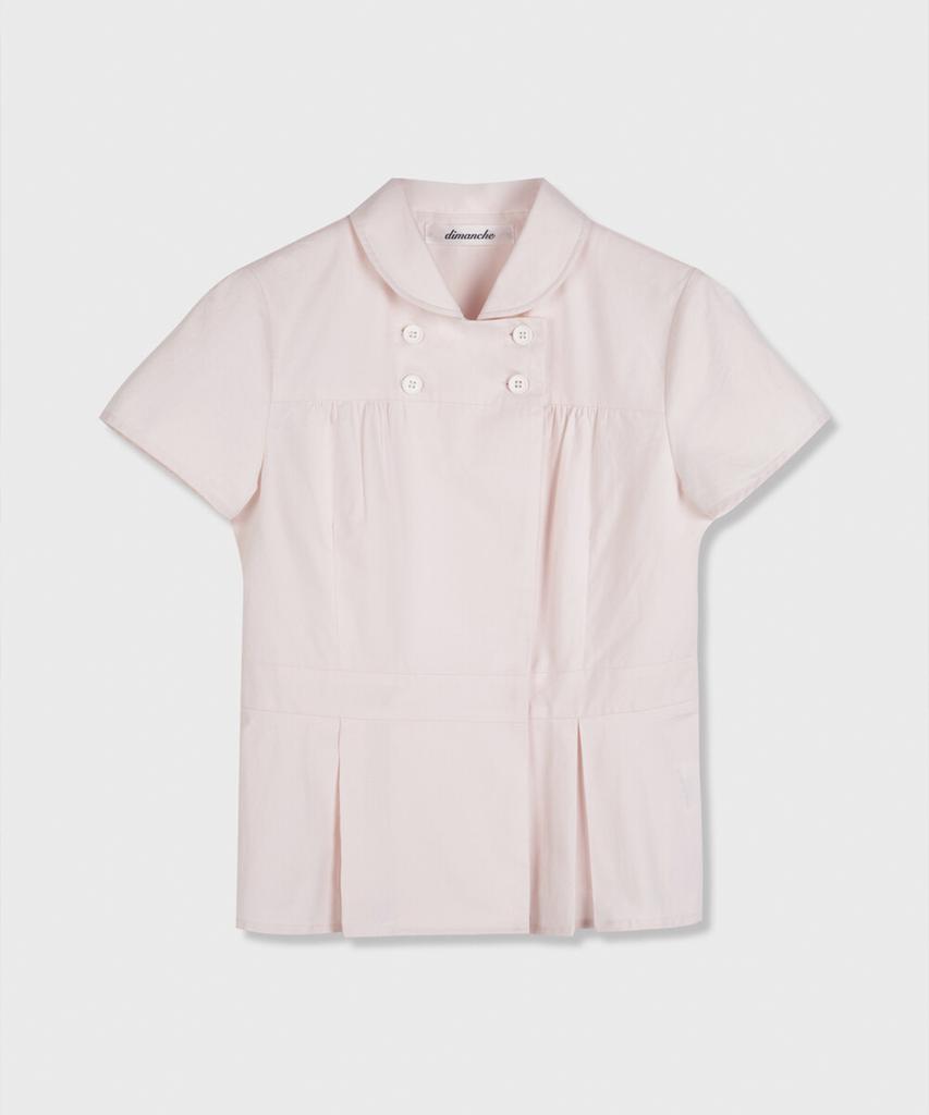 DIMANCHE Double Button Blouse (Pink)