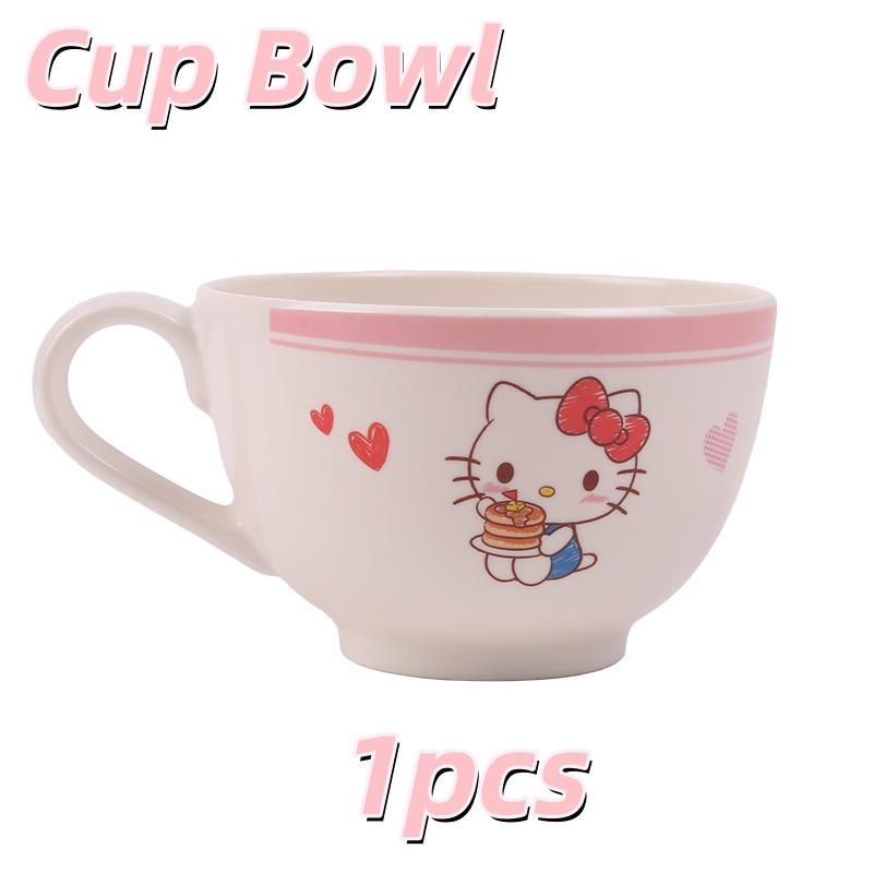 1 szt. Sanrio Hellokitty Naczynia Bezpieczne i Odporne na Ciepło Talerz Trzy Komory Uchwyt Łyżki Kubek Melamina Naczynia Stołowe Na Sztućce Miska