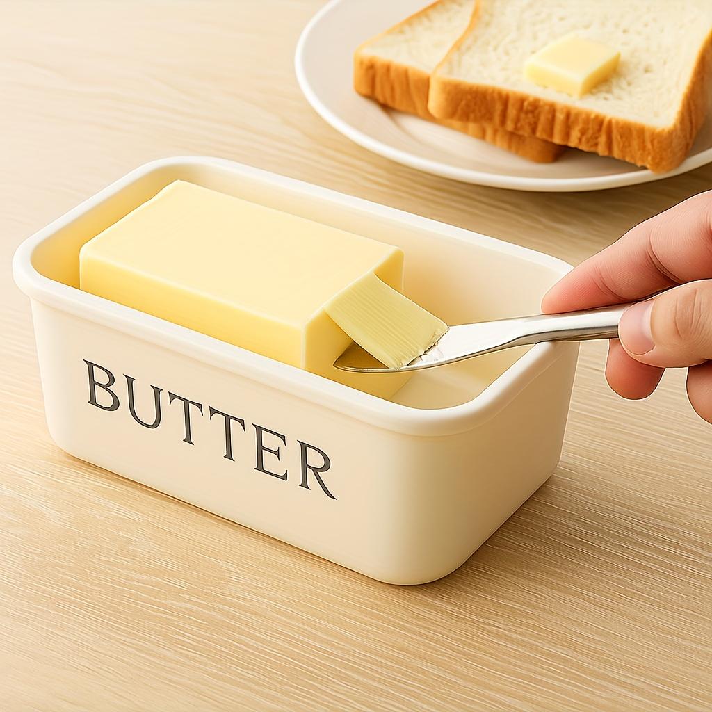 Butter box set Food-grade plastic butter box with lid Comes with knife slot Smooth