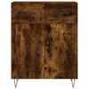 Vidaxl Witrynka Przydymiony Dąb 69,5X34X180 Cm Materiał Drewnopochodny