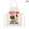 Aprons Cute Dog Printed Cotton Linen Kitchen Apron