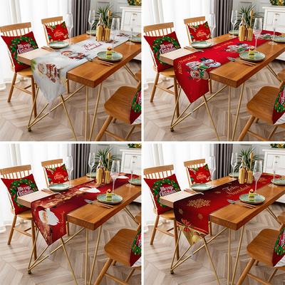 Christmas Table Flag Christmas Decoration Dining Table Coffee Table Tablecloth Holiday Gifts