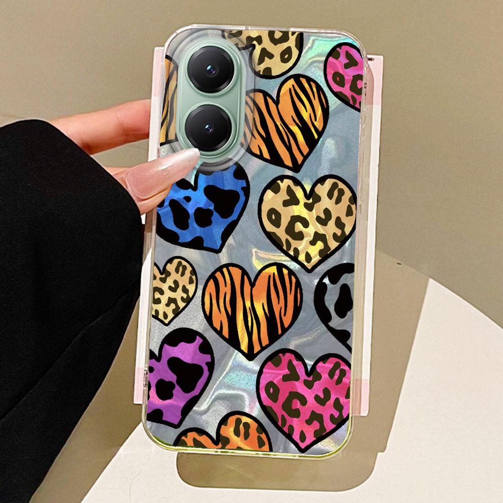 

Чехол для телефона с леопардовым принтом и сердечком любви, с текстурой воды для Xiaomi Poco X5 X7 M6 Pro X6 X3 Pro NFC C75 C71 C65 C61 M5S Силиконовый чехол Redmi A3X белый