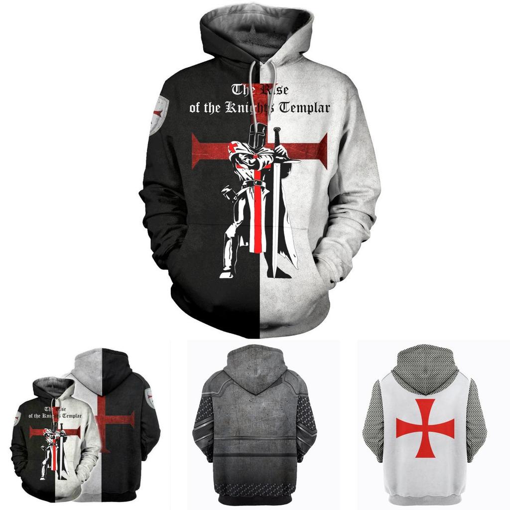 Vibrantly Designed Unisex Knights Templar Cosplay 3d Print Pullover Casual Sweater