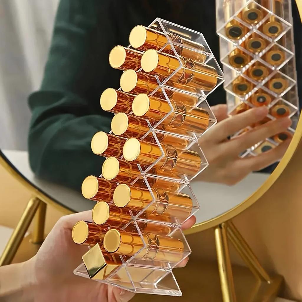 1pcs Fish Lipstick Case Desktop Organizer Box Multi-compartment Organizer Lipstick Display Rack 16 Compartment Fish