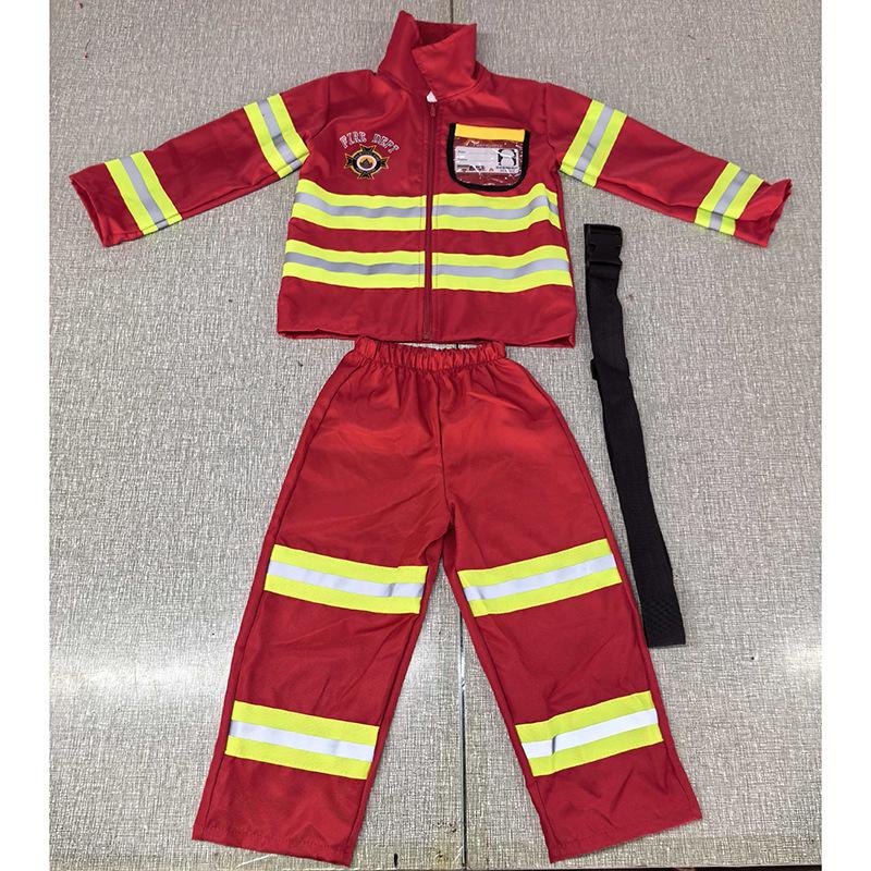 Kids' Firefighter Role Play Costume Set – Fire Drill & Performance Outfit