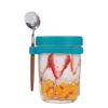 2Pcs Glass Oatmeal Breakfast Cups with Spoon Good Sealing Clear Scale Design Large Diameter Breakfast Bowls