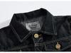 Men's Korean Style Black Slim Fit Denim Motorcycle Vest - Plus Size, Sleeveless, Trendy Youth Jacket