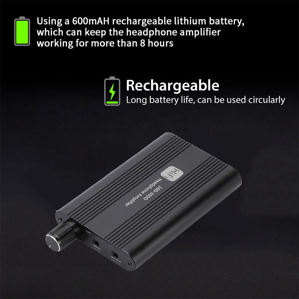 Portable HiFi Headphone Amplifier 3.5mm Headphone Amp Components With 2-Level Gain Switch For Phones Computers