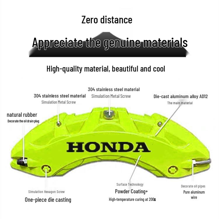 Aluminum Alloy Brake Caliper Cover Set for 10th Gen Honda Civic/Accord/CR-V/Haoying/Guandao