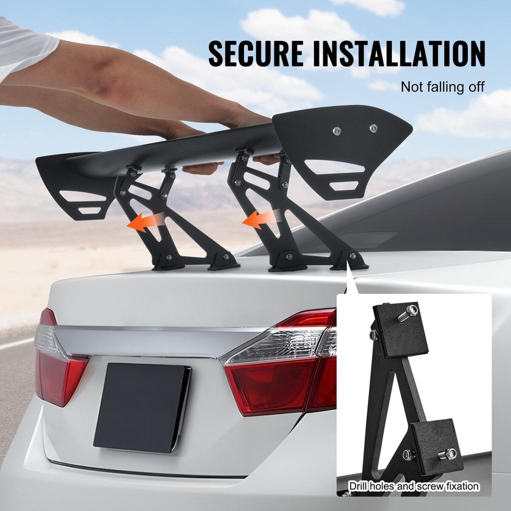 Universal Rear Spoiler GT Style Adjustable Trunk Wing Car Racing 43.3''