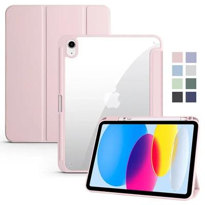Husă pentru iPad Generația a 10-a cu Suport pentru Creion, Triplă, Acrilic, Spate Transparent, Husă Dură Pentru iPad 10.2 9.7 Air 5 11 iPad 10 9 11th A16