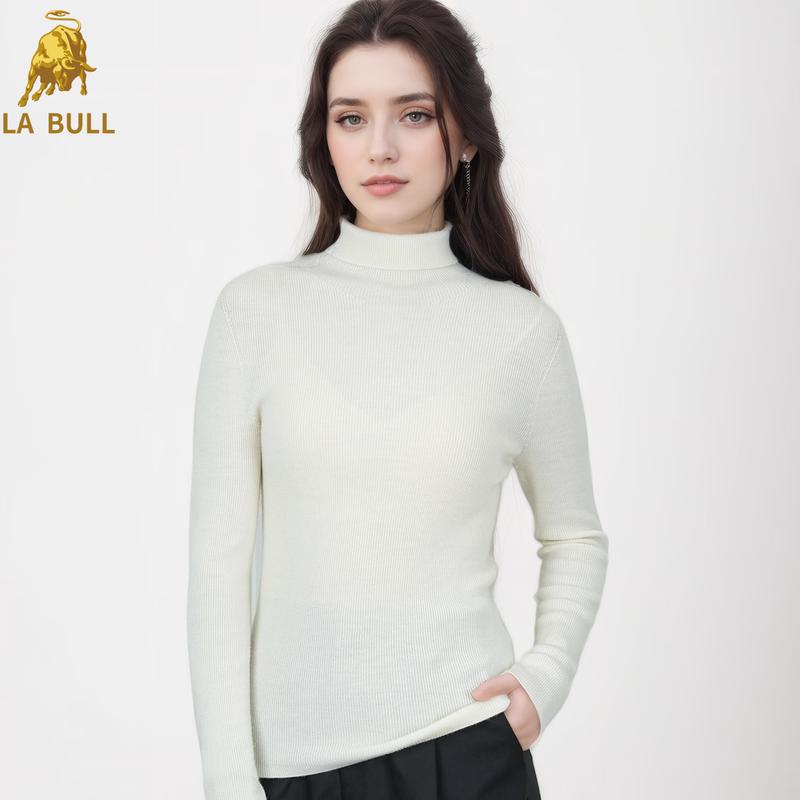 

LA BULL Women s Ribbed Knit Wool Sweater XL