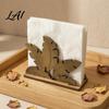 Durable Wood Tissue Dispenser Napkin Holder Leaf Shape Solid Dispenser Decorative Versatile Home Table Ornament Paper Towel Organizer for