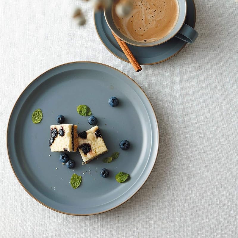 TAMAKI Plate S Edge Line Blue, Diameter 16.1 x Height 1.8cm, Microwave and Dishwasher Safe, T-889121