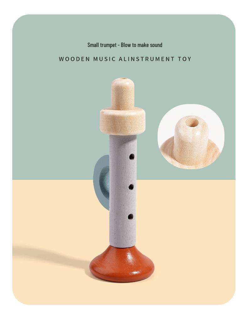 Orff Wooden Baby Rattle Bell - Infant Early Education & Soothing Crib Toy