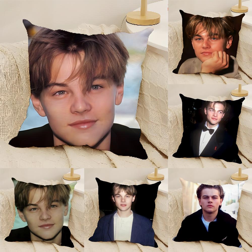 LLeo DiCaprio Vibe Look Pillow Case Natural Linen DoubleSided Printing Sofa Home Decor Cushion Cover