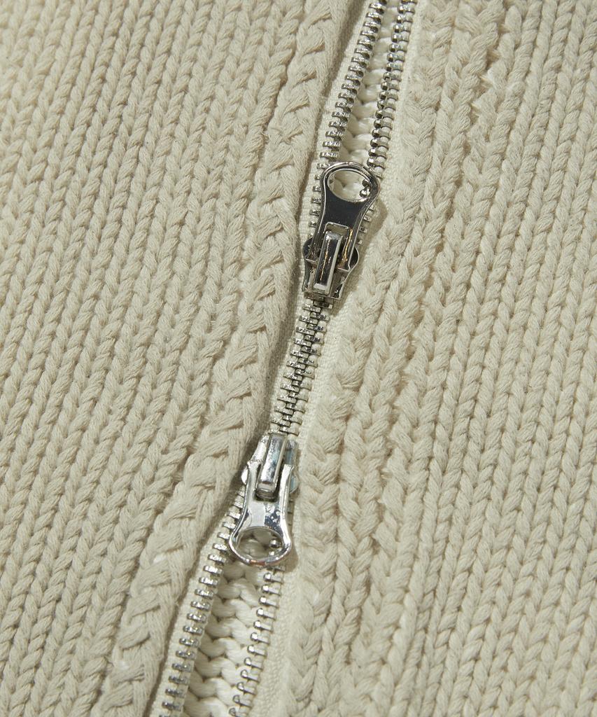 Suade Washed Knit Zip Up [Ivory]
