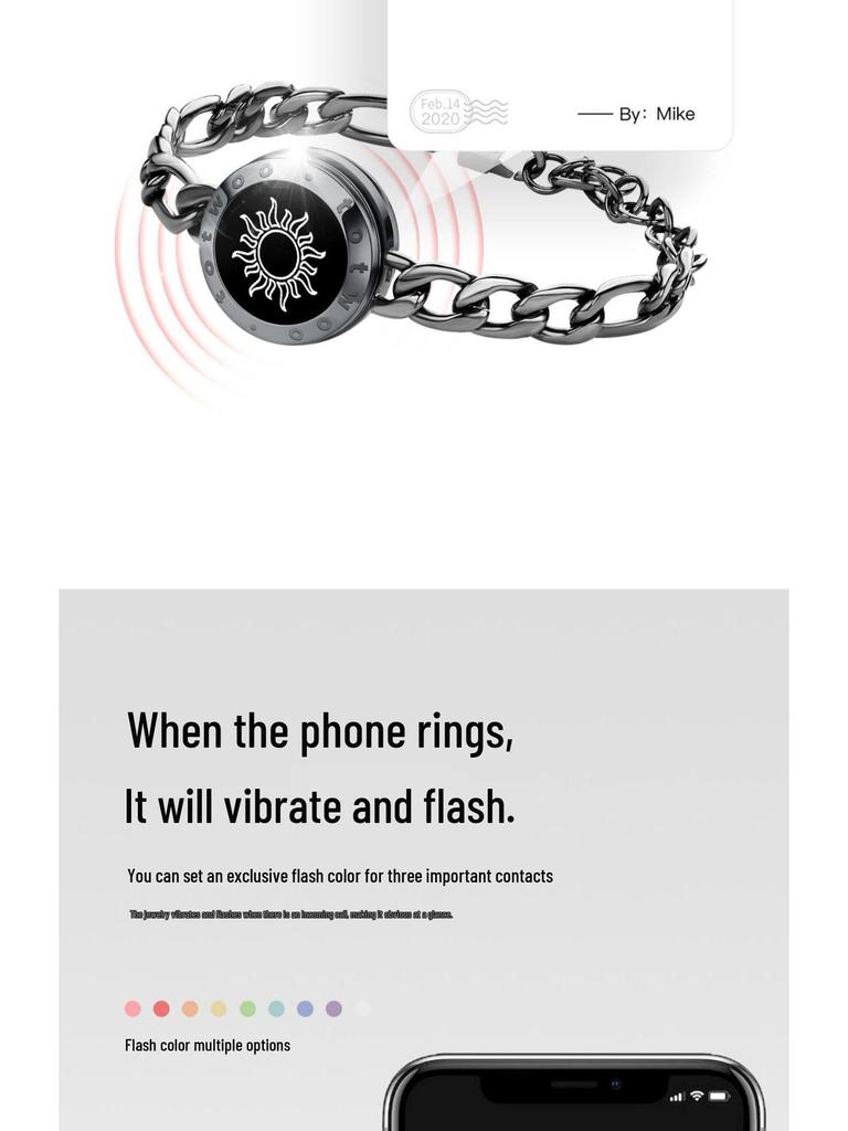 Totwoo Smart Couple Bracelet: Long-Distance Love Gift for Valentine's Day.