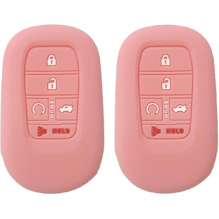 

Чехол для ключа, совместимый с Honda Accord Civic HR-V CR-V Pilot Sport SI EX-L EX Touring 2025 2024 2023 2022. Силиконовый чехол для ключа 5 2pcs Light Pink