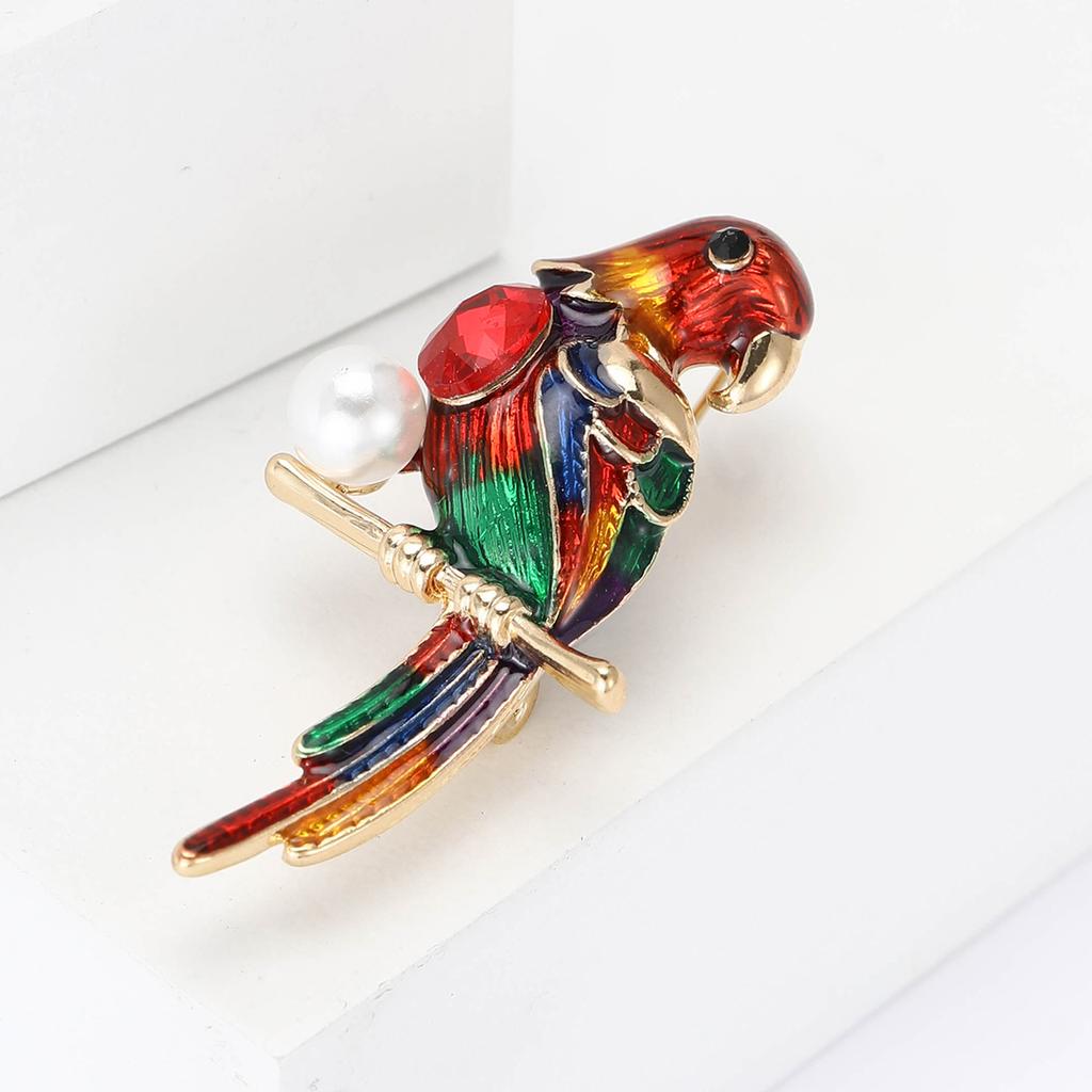 Mode Kreative Legierung Emaille Papagei Brosche Persönlichkeit Vielseitig Herren- und Damenanzug Mantel Korsage Ornament Anstecknadel