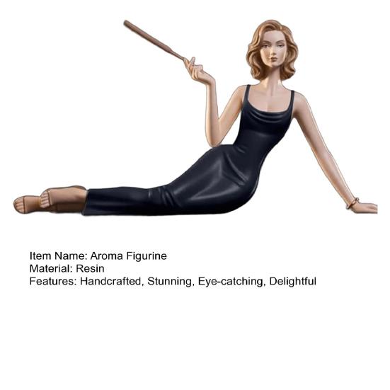 Handcrafted Women Aroma Figurine Resin Elegant Lady Incense Stick Holder Meditating Lady Sculpture Aromatherapy Statue for Living Room Bedroom