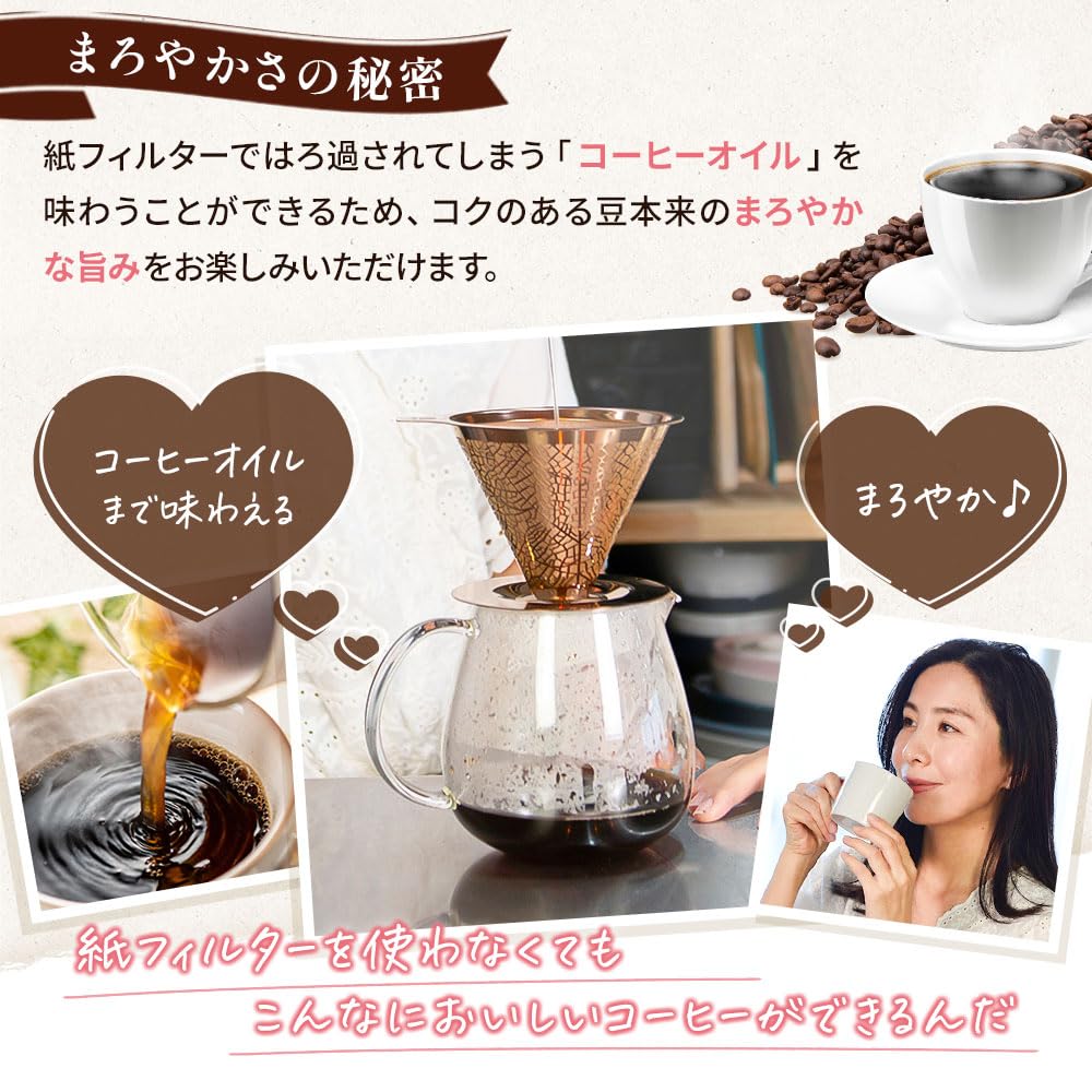 Chill Coffee [Easy To Clean & Lets You Enjoy Coffee Oils] Titanium-coated Stainless Steel Coffee Filter