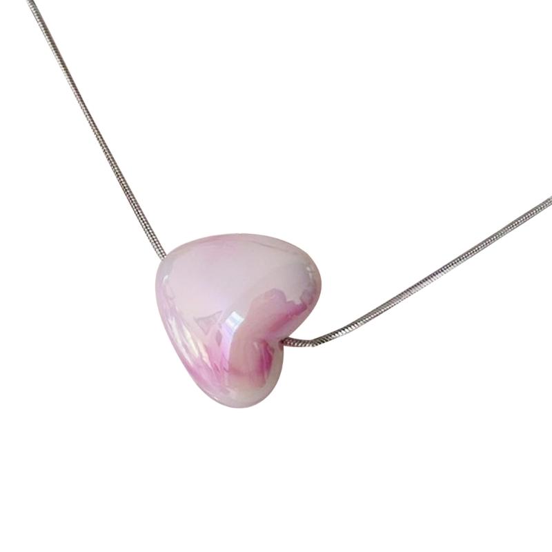 Korea Titanstahl Liebeskette 2023 Weiblich Nische Kalter Wind Schlangenkette Stern Farbverlauf Herz Schlüsselbeinkette