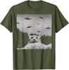 ThreadWeird Alien Cat UFO T-Shirt Classic Fit Round Neck Black Adult T Shirts for Women  Harajuku Luxus Marken Playeras De 82975