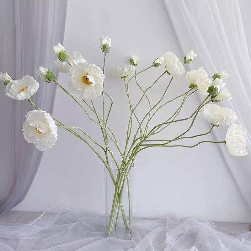 105CM Large Poppy Floral Artificial Flowers Yu Beauty Fake Flower for Wedding Party Bouquet Decor Home Room Vase Flower Supplies