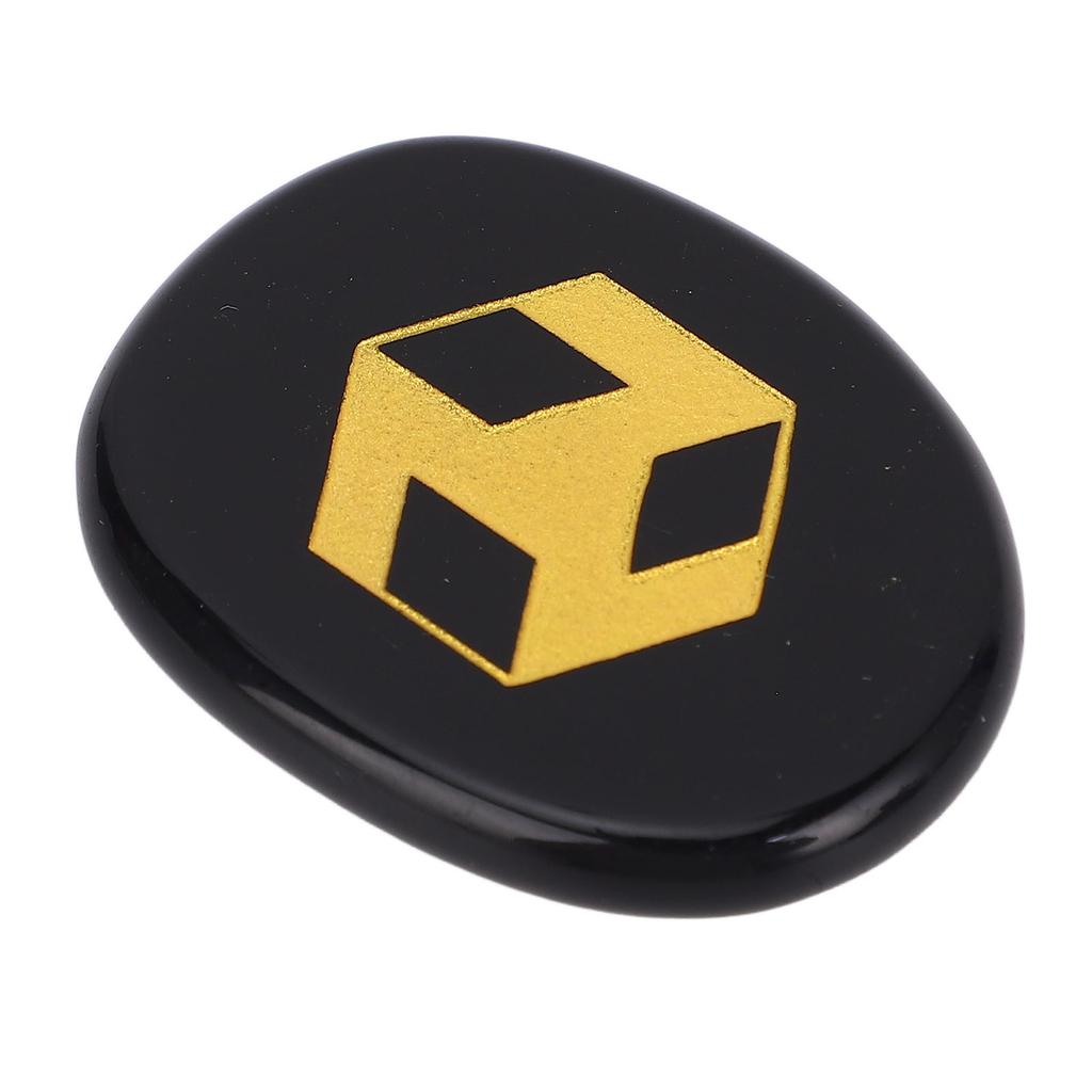 Black Obsidian Stone Engraved Polished Balance Energy Crystal Stone for Meditation Yoga Practice