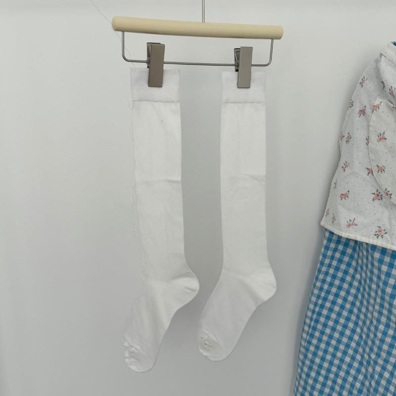 

Solid Color Versatile Pile Socks, Calf Socks, Casual Thigh-high Socks, Boneless Socks 1 pair білий