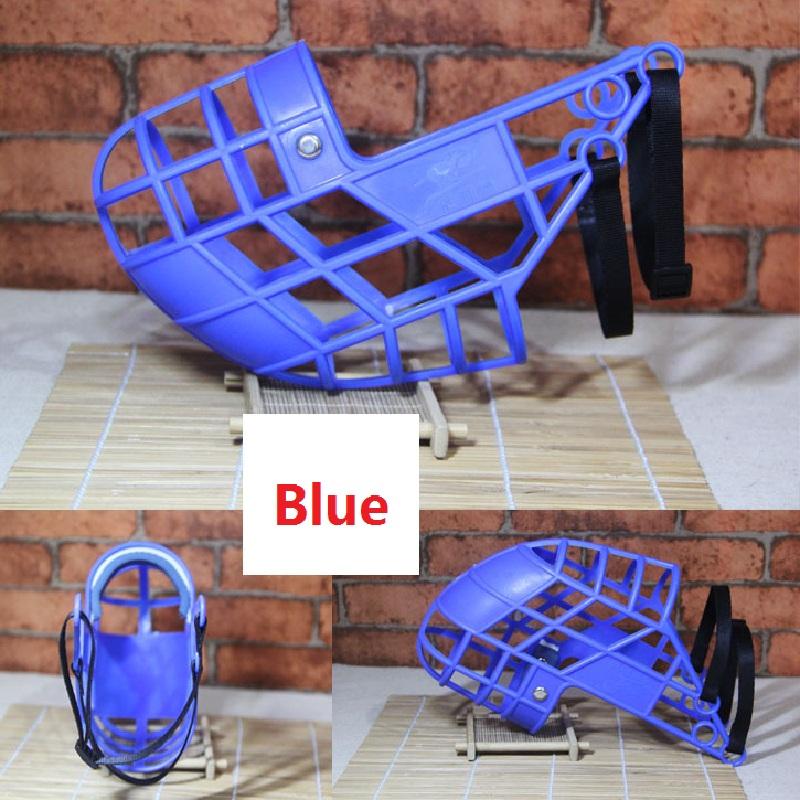 Verstellbare Hundemaulkorb-Maske aus Kunststoff, Anti-Bell-Biss-Mundabdeckung für kleine/mittlere/große Windhunde, Gree Whippet M blau