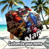 Custom Name Personalized Transformers Print Umbrella, Auto Open Close, 8‑Rib Sturdy Frame, Commute Camping Hiking Use, Birthday Gift