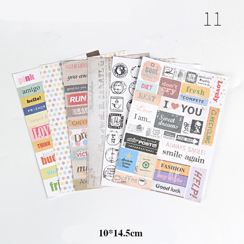 6 Sheets Cartoon Creative Stickers DIY Scrapbook Diary Phone Decorative Stickers Stationery