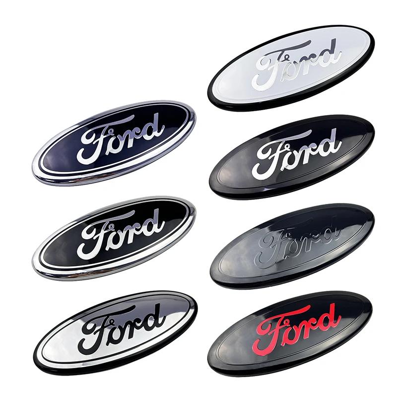 15X6.3CM Alloy Car Front Cover Badge Sticker for Ford Kuga Transit Ecosport Fiesta Focus Ranger Mondeo Edge Trunk Emblem Decal CVV1 QQ24