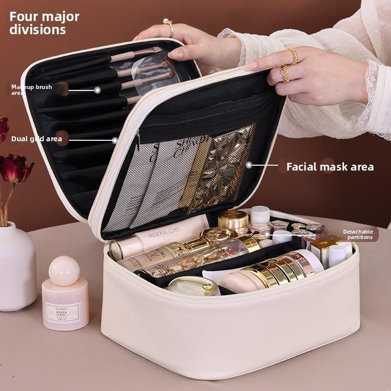 Pu Makeup Bag With Large Capacity For Travel And Daily Use In Elegant City Style