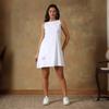 White Cotton Sleeveless Mini Dress | Loose Relaxed Fit Casual Dress, Resort Holiday & Beach Cover Up, Handmade