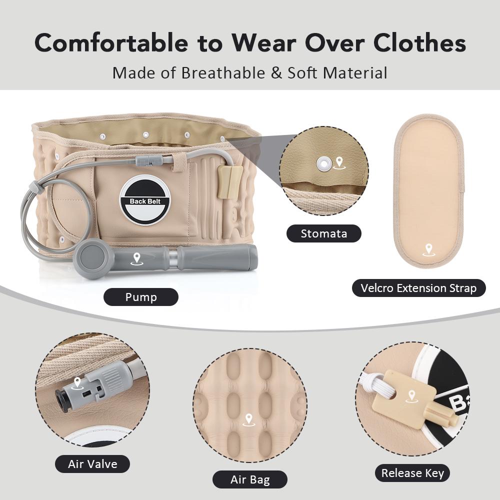 Inflatable Waist Belt Massager Adjustable Decompression Back Belt Lumbar Support Waist Air Traction Brace Waist Massage Belts