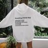 Hoodies mit „Everything Will Be Okay“-Rückenaufdruck „Good Things Are Coming“ Positive Sayings Pocket Hooded Women Casual Tumblr Hoodie