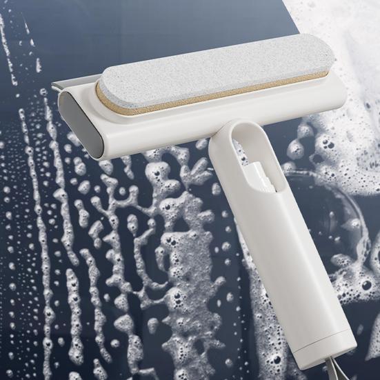 1/2Pcs Window Wiper with Bevel Scraper Design Automatic Water Recovery Wiper Portable Multi-Surface Glass Cleaner