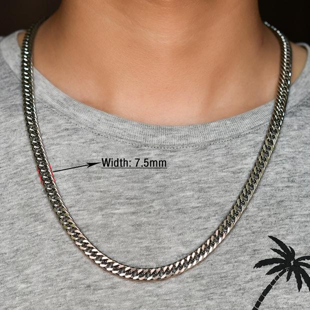 Basic Mens Stainless Steel Necklace Gold and Copper Color Chunky Link Cuban Curb Chain for Punk Hiphop Boy Choker Metal Jewelry