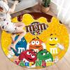 M&M's Custom Name Round Area Rug,Carpet Rug for Living Room Bedroom Sofa Playroom Decor,Non-slip Floor Mat