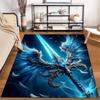 "Fantasy Blue Sword and Wings Pattern Carpet for Living Room Decor" Suitable for use as an anti-slip for living room bedroom sofas