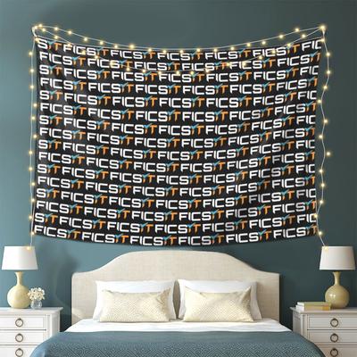 FICSIT Satisfactory Logo Tapestry Wall Hanging Aesthetic Home Decor Tapestries for Dorm Room