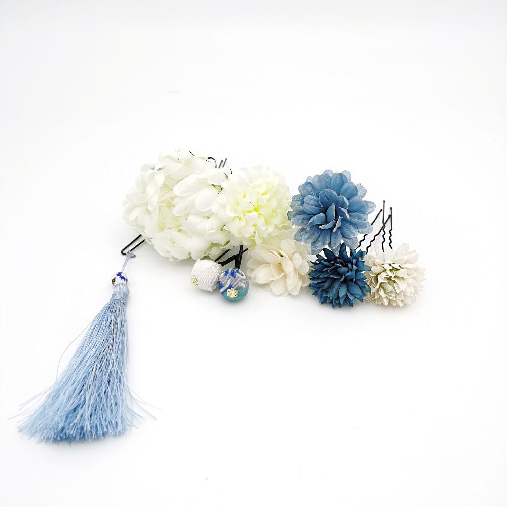 Handmade Japanese Kimono Hair Clips Flower Tassels Hair Stick Jewelry Flower Hair Forks  Girls