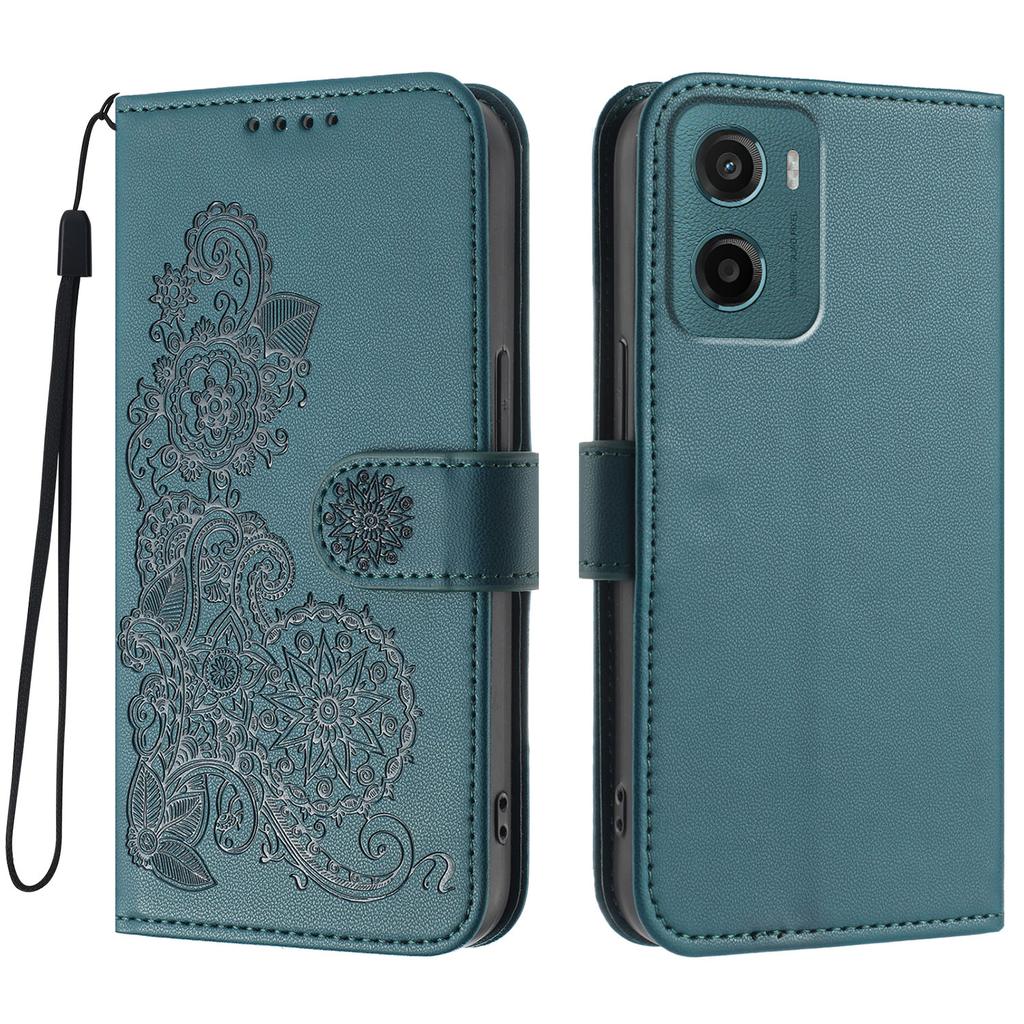 For Motorola Moto E15 4G/Motorola Moto G05 4G Phone Cases Mandala Flower Leather Wallet Mobile Cover with Strap
