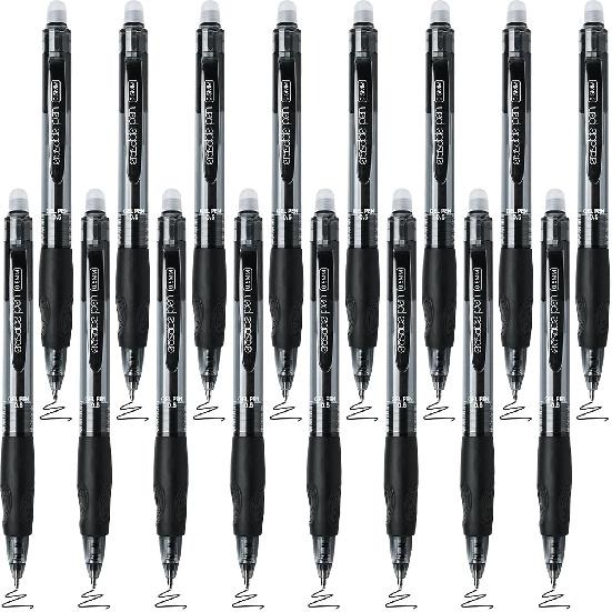 BAYTORY 16Pcs Retractable Erasable Pens with Eraser Clear, 0.5mm Fine Point Gel Ink Pen, Smooth Writing Comfortable to Use for Taking Marking Planner