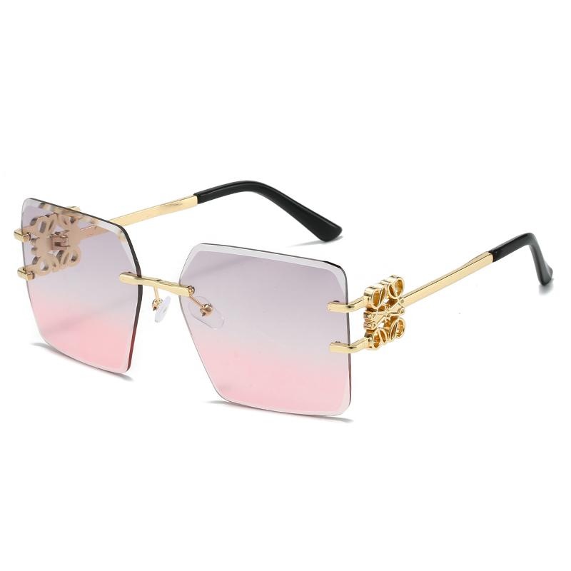 Fashion Frameless Sunglasses Vintage High Quality Women Men Sun Glasses Outdoor Big Frame Female Gradient Shades UV400 Eyewear