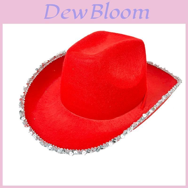 Halloween Cowboy Hat With Silver Edge For Costume Party And Cosplay